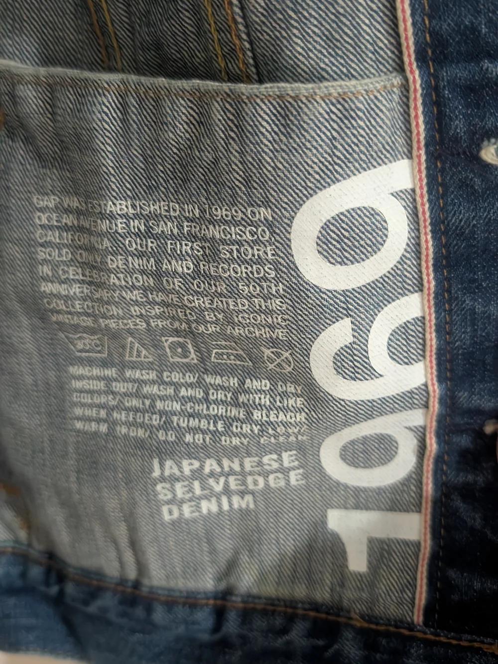 GAP Japanese Selvedge Denim Jacket in Light and Dark Blue